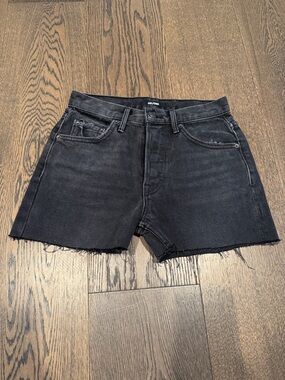 GRLFRND Helena High Rise Cut Off Short in Idyllwild Washed Black